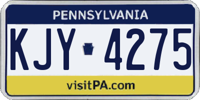 PA license plate KJY4275