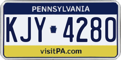 PA license plate KJY4280
