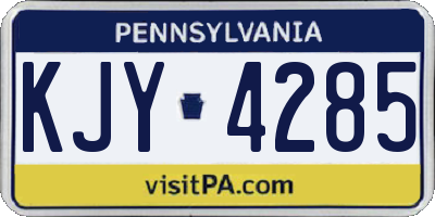 PA license plate KJY4285