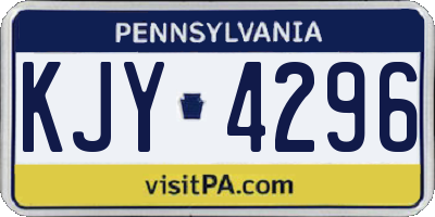 PA license plate KJY4296