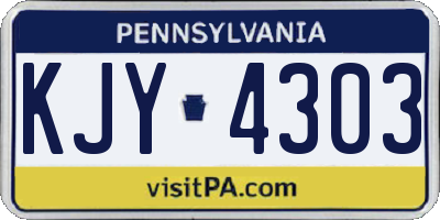 PA license plate KJY4303