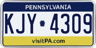 PA license plate KJY4309