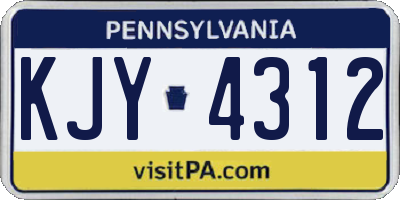 PA license plate KJY4312