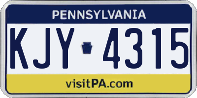PA license plate KJY4315