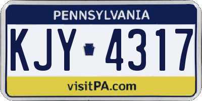 PA license plate KJY4317