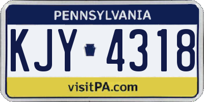 PA license plate KJY4318