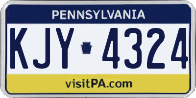 PA license plate KJY4324