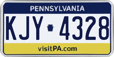 PA license plate KJY4328
