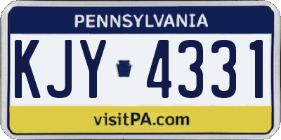PA license plate KJY4331