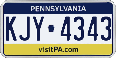 PA license plate KJY4343
