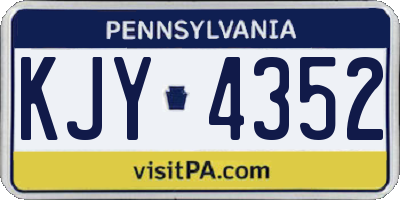 PA license plate KJY4352