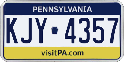 PA license plate KJY4357