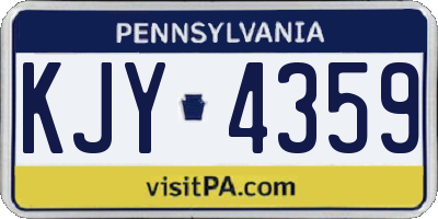 PA license plate KJY4359