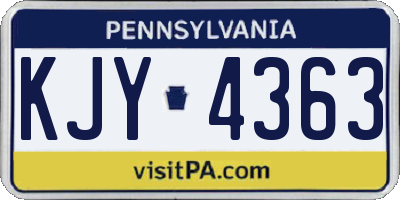 PA license plate KJY4363