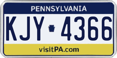 PA license plate KJY4366
