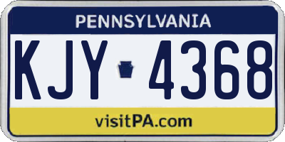 PA license plate KJY4368