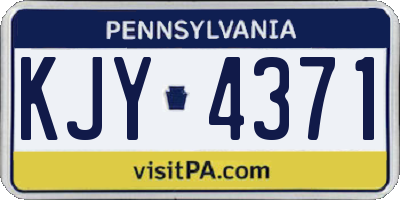 PA license plate KJY4371