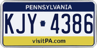 PA license plate KJY4386