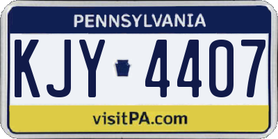 PA license plate KJY4407