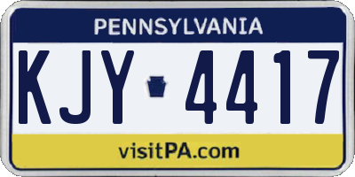 PA license plate KJY4417