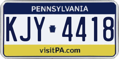 PA license plate KJY4418