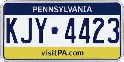 PA license plate KJY4423