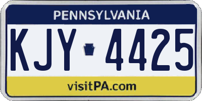 PA license plate KJY4425