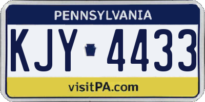 PA license plate KJY4433