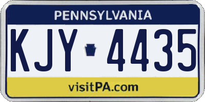 PA license plate KJY4435