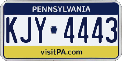 PA license plate KJY4443