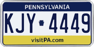 PA license plate KJY4449