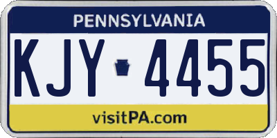 PA license plate KJY4455