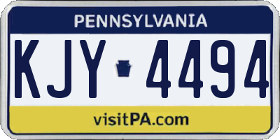 PA license plate KJY4494