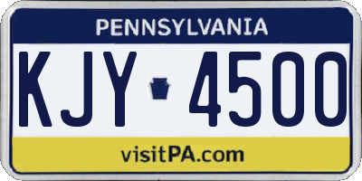 PA license plate KJY4500