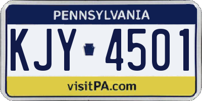 PA license plate KJY4501