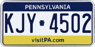 PA license plate KJY4502
