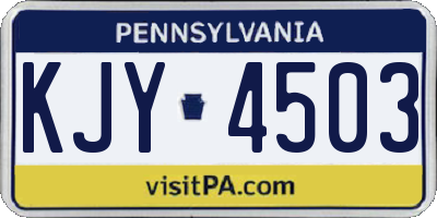 PA license plate KJY4503