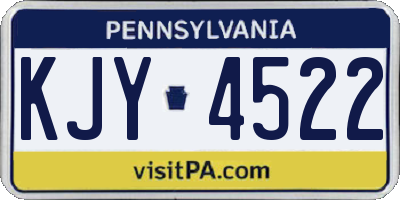 PA license plate KJY4522