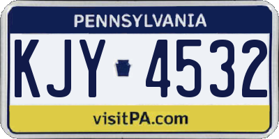 PA license plate KJY4532