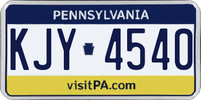 PA license plate KJY4540