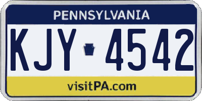PA license plate KJY4542
