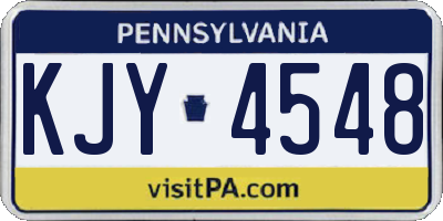 PA license plate KJY4548