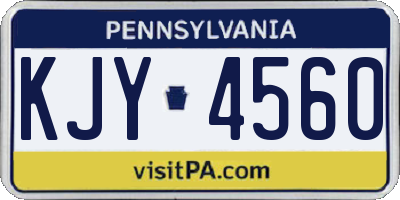PA license plate KJY4560