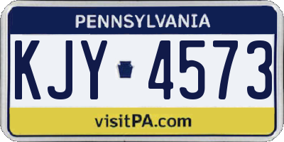 PA license plate KJY4573