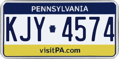 PA license plate KJY4574