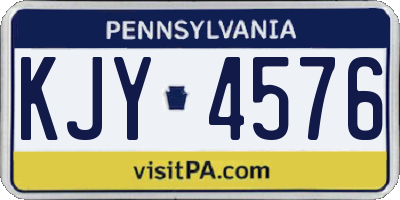 PA license plate KJY4576
