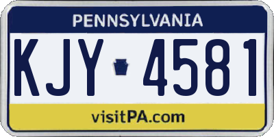 PA license plate KJY4581