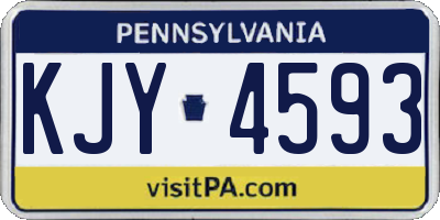 PA license plate KJY4593