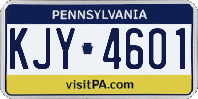 PA license plate KJY4601