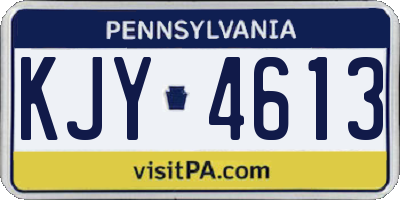 PA license plate KJY4613